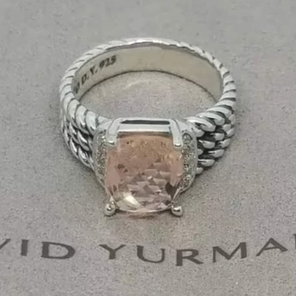 David Yurman Morganite Petite Wheaton Ring - Picture 2 of 2